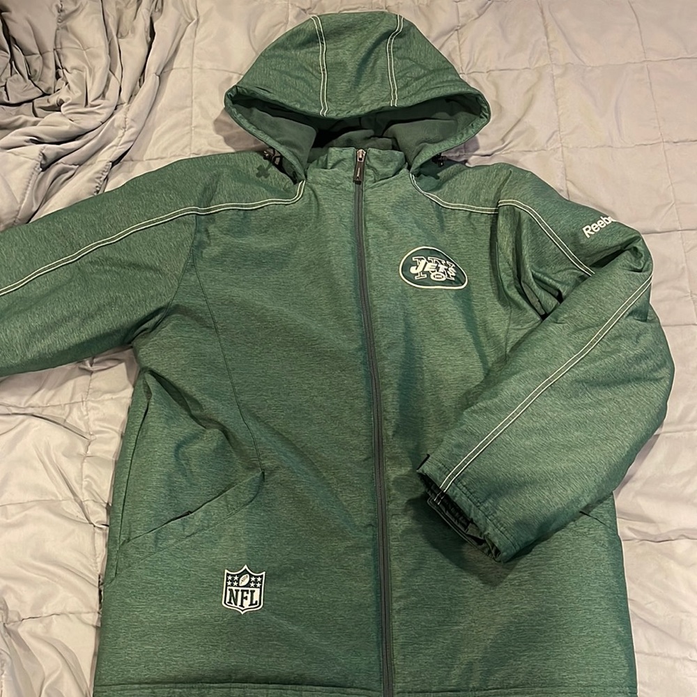 Reebok New York Jets NFL Men’s Medium M Onfield On Field Snow Jacket Coat Winter